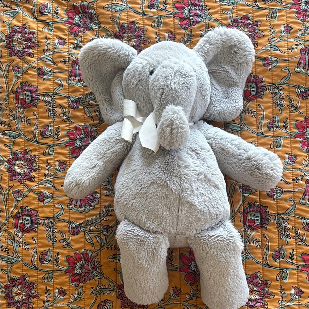 Pottery Barn Plush Gray Elephant